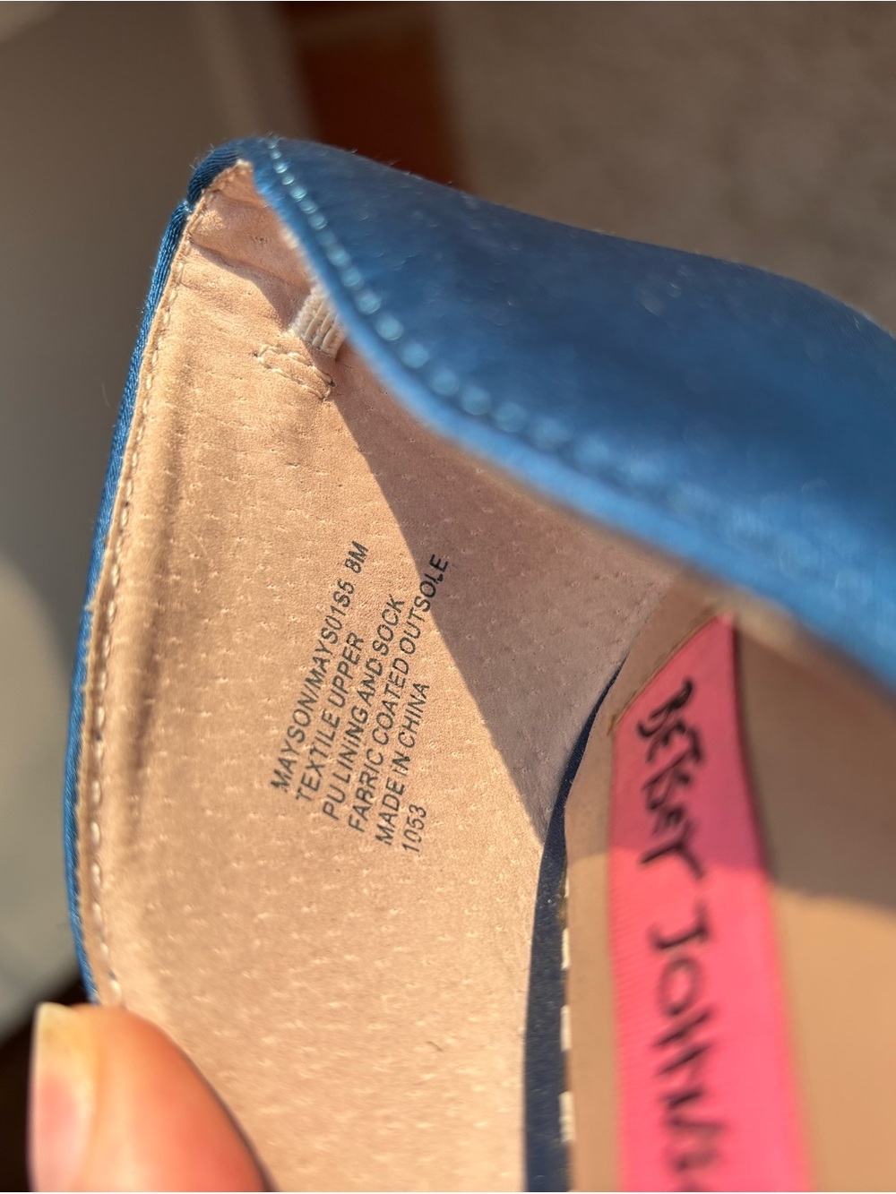 Betsey Johnson Blue Satin D’Orsay Rhinestone Embellished Heels Size 8M Holiday - Picture 8 of 12